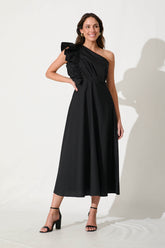 Black Cotton Maxi Dress - Irisa